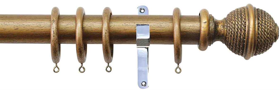 Jones Hardwick 40mm Handcrafted Pole Ant Gold, Chrome, Woven Rope