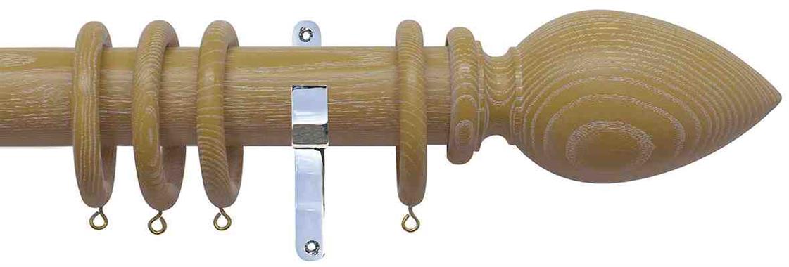 Jones Oakham 50mm Handcrafted Pole, Chrome, Honey, Cone
