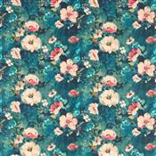 Studio G Floral Flourish Rugosa Midnight Linen Fabric