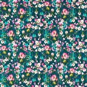 Studio G Floral Flourish Wild Meadow Kingfisher Velvet Fabric