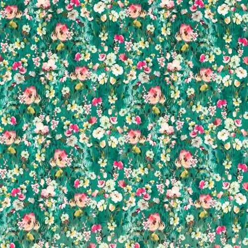Studio G Floral Flourish Wild Meadow Mineral Velvet Fabric