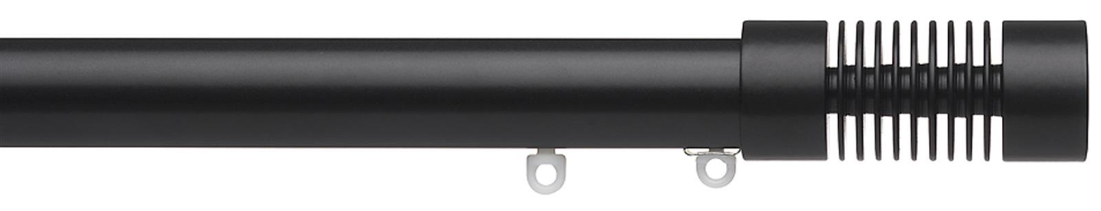 Silent Gliss Metropole 30mm 7610 Black Groove Cylinder Finial