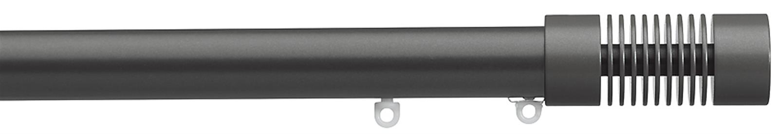 Silent Gliss Metropole 30mm 7610 Charcoal Groove Cylinder Finial