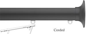 Silent Gliss Corded Metropole 30mm 7630 Black Taper Finial