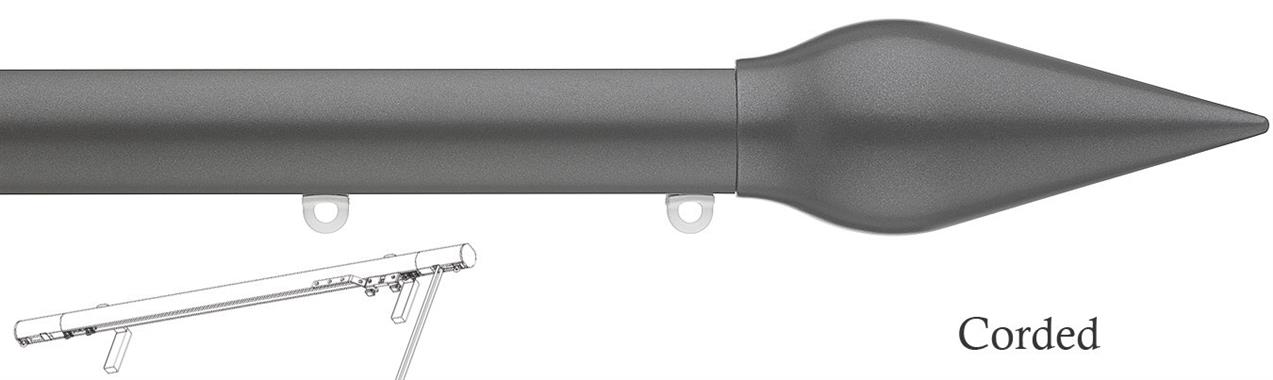 Silent Gliss Corded Metropole 30mm 7630 Gun Metal Spear Finial