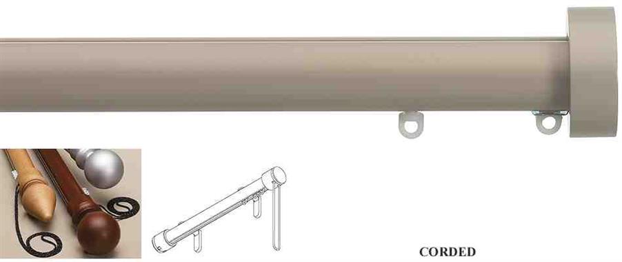 Silent Gliss Corded Metropole 30mm 7630 Taupe Design Endcap Finial