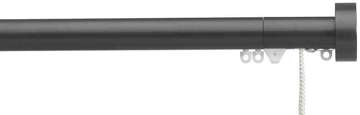 Silent Gliss Corded Metropole 30mm 7630 Charcoal Design Endcap Finial