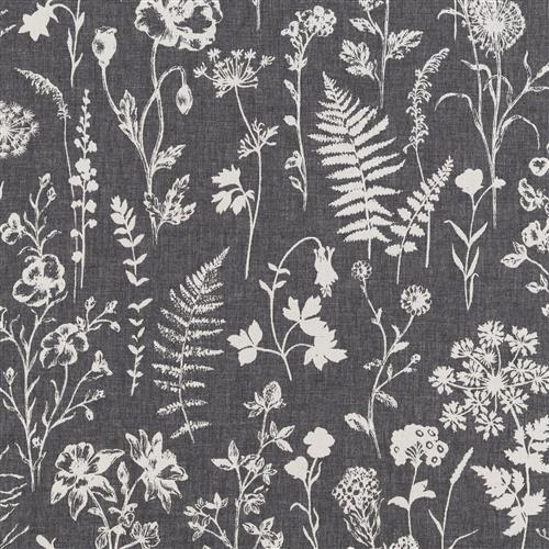 Beaumont Textiles Nordic Blomma Charcoal Fabric 