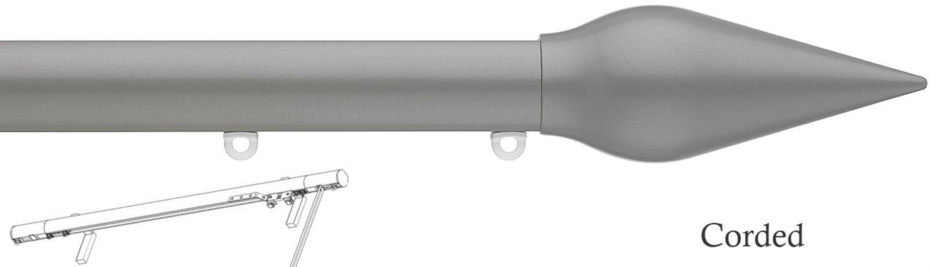 Silent Gliss Corded Metropole 50mm 7640 Slate Grey Spear Finial