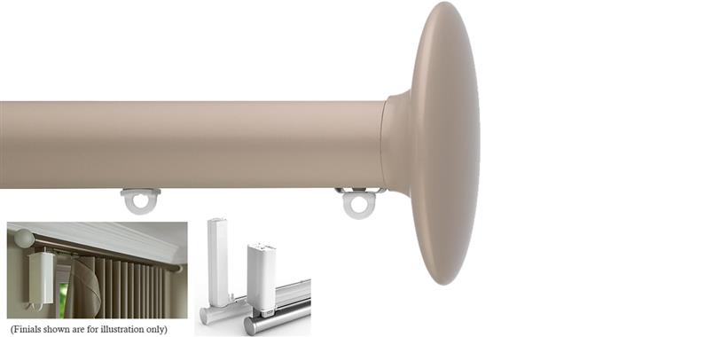 Silent Gliss 7650 Electric Metropole 50mm 5190 Motor Taupe Ellipse Finial
