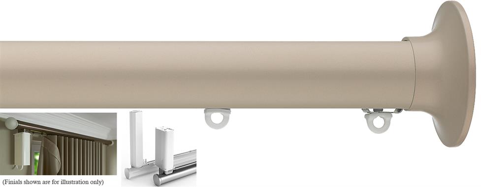 Silent Gliss 7650 Electric Metropole 50mm 5190 Motor Taupe Taper Finial