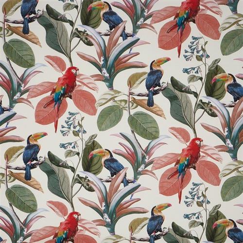 Prestigious Textiles Painted Canvas Parakeet Papaya Fabric