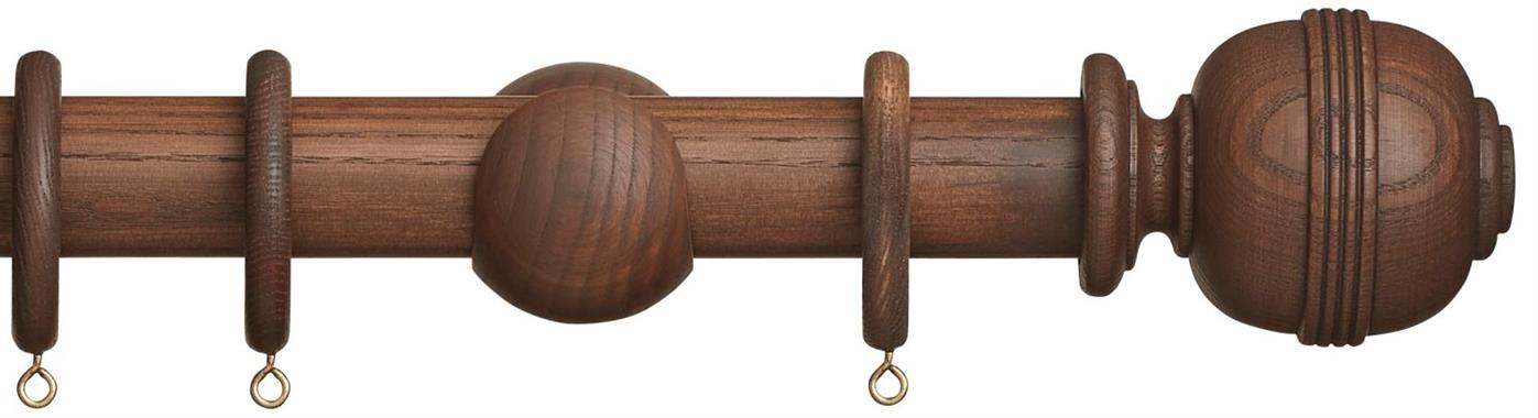 Hallis Eden 35mm Wood Pole Cocoa Ridged Ball