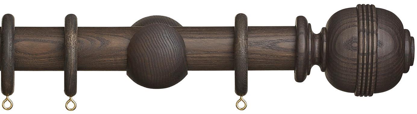 Hallis Eden 35mm Wood Pole Umber Ridged Ball