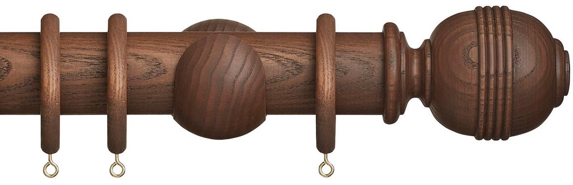 Hallis Eden 45mm Wood Pole Cocoa Ridged Ball