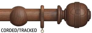 Hallis Eden 45mm Corded/Tracked Pole Cocoa Ridged Ball