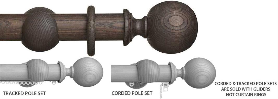 Hallis Eden 45mm Corded/Tracked Pole Umber Ball
