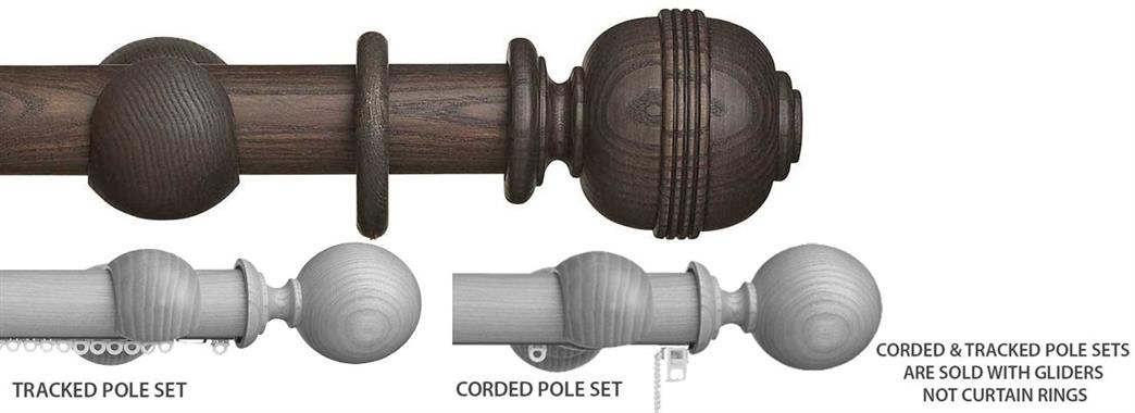 Hallis Eden 45mm Corded/Tracked Pole Umber Ridged Ball