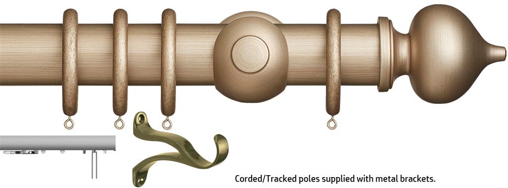 Museum 45mm & 55mm Corded/Tracked Pole Satin Oyster Florence