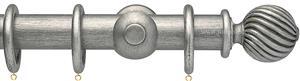 Opus 48mm Wood Curtain Pole Antique Silver, Twisted