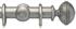 Opus 63mm Wood Curtain Pole Antique Silver, Ribbed