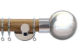 Jones Strand 35mm Wood Pole Light Oak, Chrome Ball