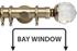 Neo Premium 35mm Bay Window Pole Spun Brass Clear Faceted Ball