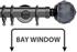 Neo Premium 35mm Bay Window Pole Black Nickel Smoke Grey Faceted Ball