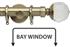 Neo Premium 28mm Bay Window Pole Spun Brass Clear Faceted Ball