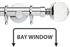 Neo Premium 28mm Bay Window Pole Chrome Clear Faceted Ball