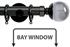 Neo Premium 28mm Bay Window Pole Black Nickel Smoke Grey Ball