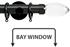 Neo Premium 28mm Bay Window Pole Black Nickel Clear Teardrop
