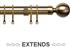 Speedy Pristine 25mm-28mm Extendable Pole Antique Brass, Ball
