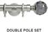 Neo Premium 19/28mm Double Pole Stainless Steel Smoke Grey Faceted Ball