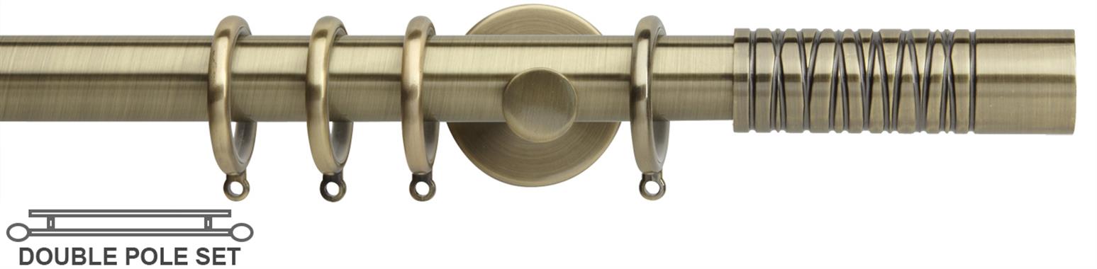 Neo Premium 19/28mm Double Pole Spun Brass Wired Barrel