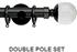 Neo Premium 19/28mm Double Pole Black Nickel Clear Ball