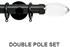 Neo Premium 19/28mm Double Pole Black Nickel Clear Teardrop