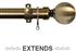 Renaissance 28/25mm Extensis Extendable Curtain Pole Antique Brass, Ball