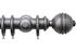 Jones Florentine 50mm Pole, Cup, Pewter, Ribbed Ball