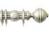 Jones Florentine 50mm Fluted Pole, Cup, Champagne Silver, Ribbed Ball