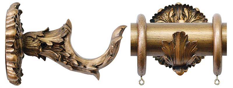 Jones Florentine Handcrafted 50mm Bracket Acanthus, Antique Gold