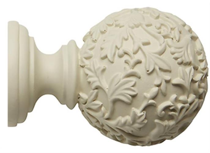 Modern Country 45mm, 55mm Floral Ball Finial, Pearl