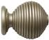 Modern Country 45mm, 55mm Ribbed Ball Finial, Satin Silver