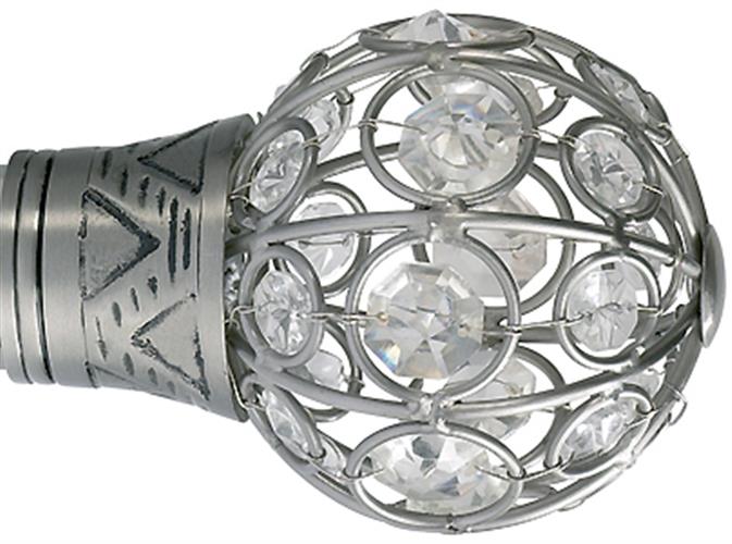 Galleria G2 35mm Finial Brushed Silver Jewelled Cage