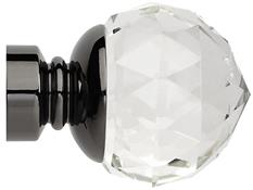 Neo Premium 35mm Clear Faceted Ball Finial Only Black Nickel