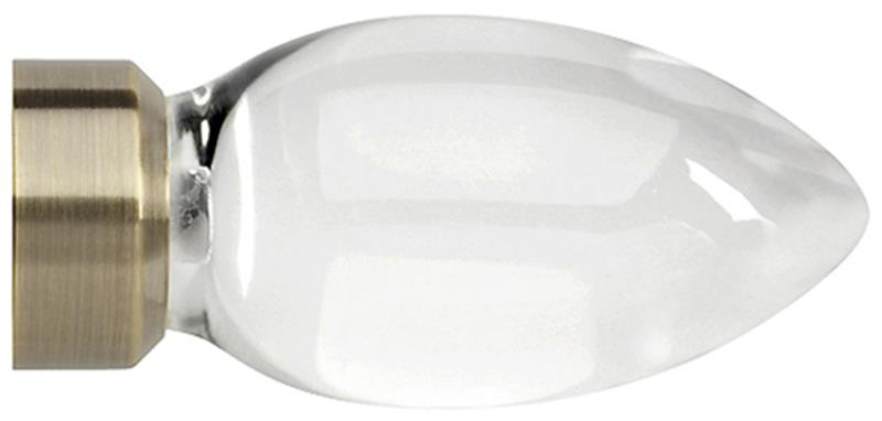 Neo Premium 35mm Clear Teardrop Finial Only Spun Brass