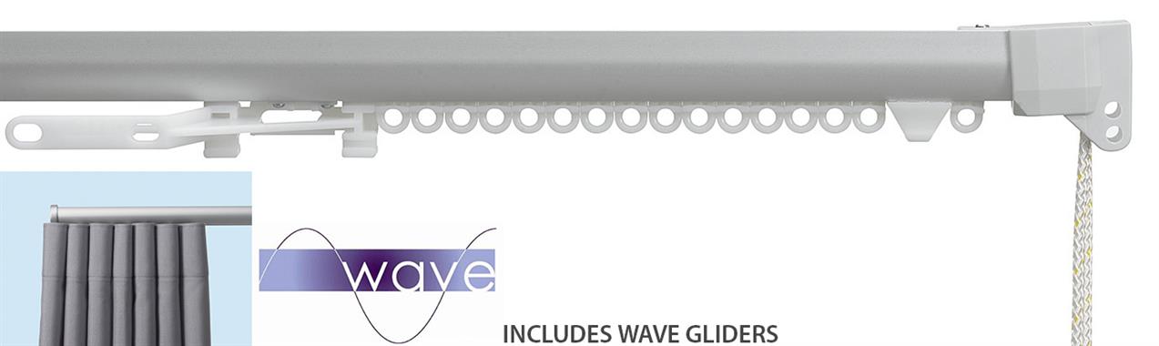 Silent Gliss 3840 Corded Curtain Track 80mm Wave Satin Silver