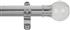 Renaissance Spectrum 50mm Eyelet Curtain Pole Polished Silver, Crackled Glass Ball