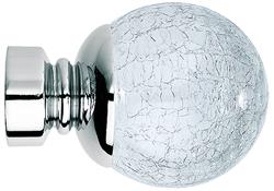 Neo Style 35mm Chrome, Crackled Glass Ball Finial