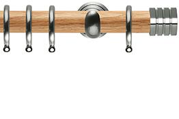 Neo 28mm Oak Wood Pole, Stainless Steel Cup, Stud